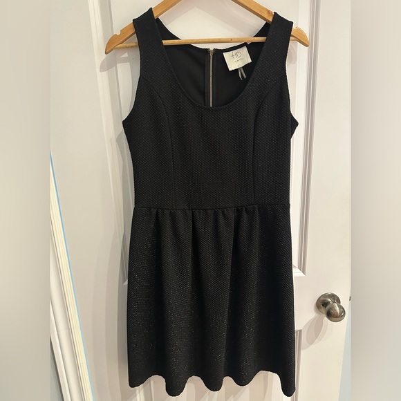 HD in Paris Anthropologie black with silver fleck dress L - Picture 1 of 5